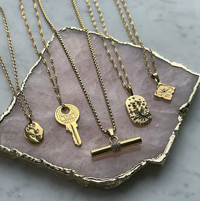 BohoMoon Stainless Steel Zoey Key Necklace Gold
