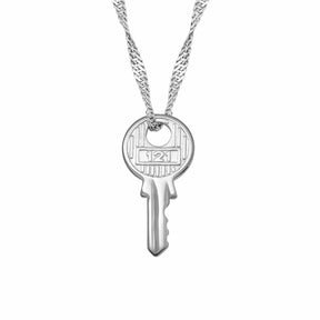 BohoMoon Stainless Steel Zoe Key Necklace Silver
