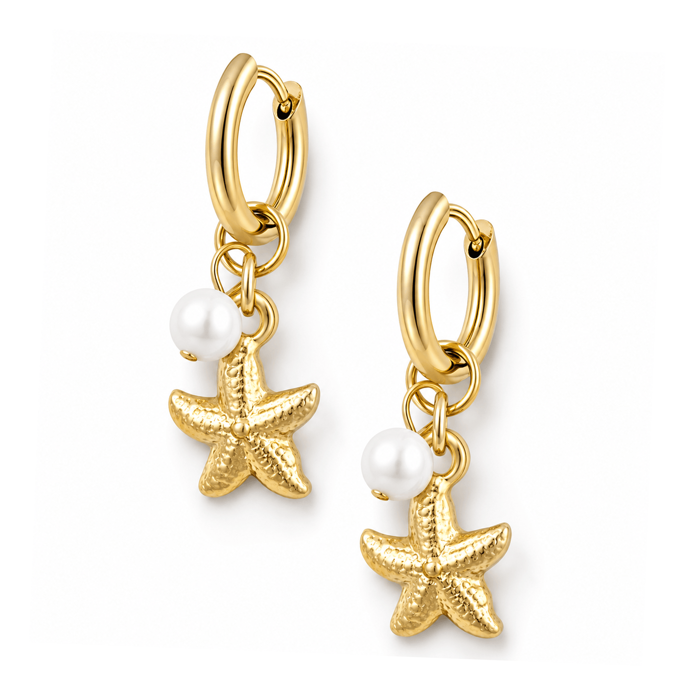 Bohomoon Stainless Steel Zuri Pearl Starfish Earrings