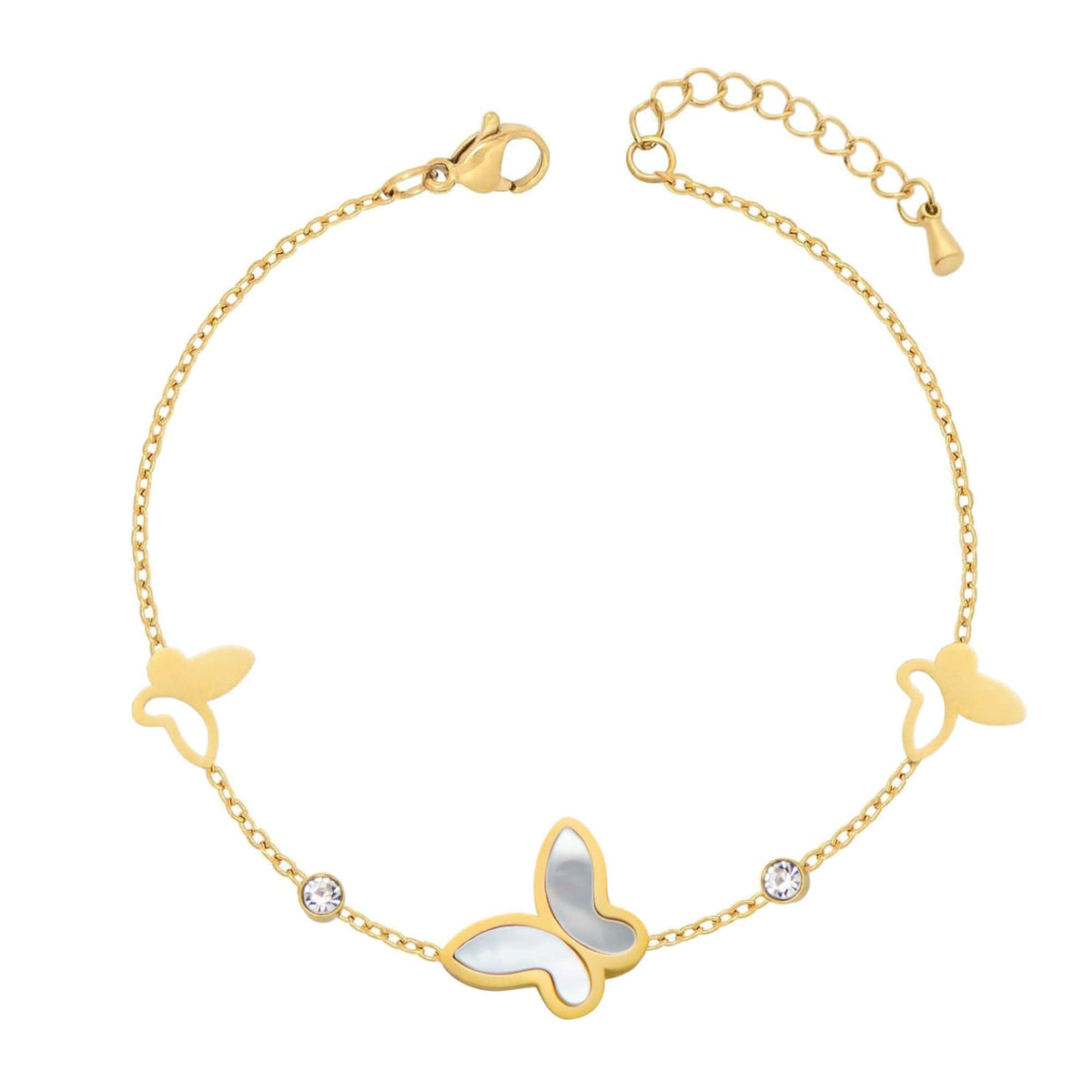 BohoMoon Stainless Steel Picnic Butterfly Bracelet Gold
