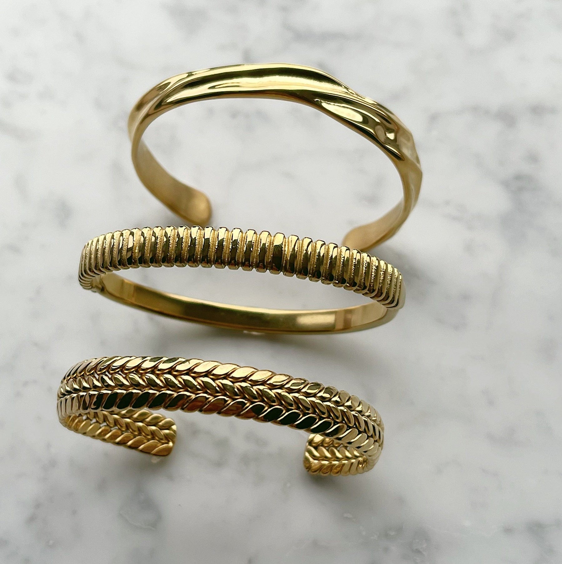 BohoMoon Stainless Steel Indie Cuff Bracelet Gold