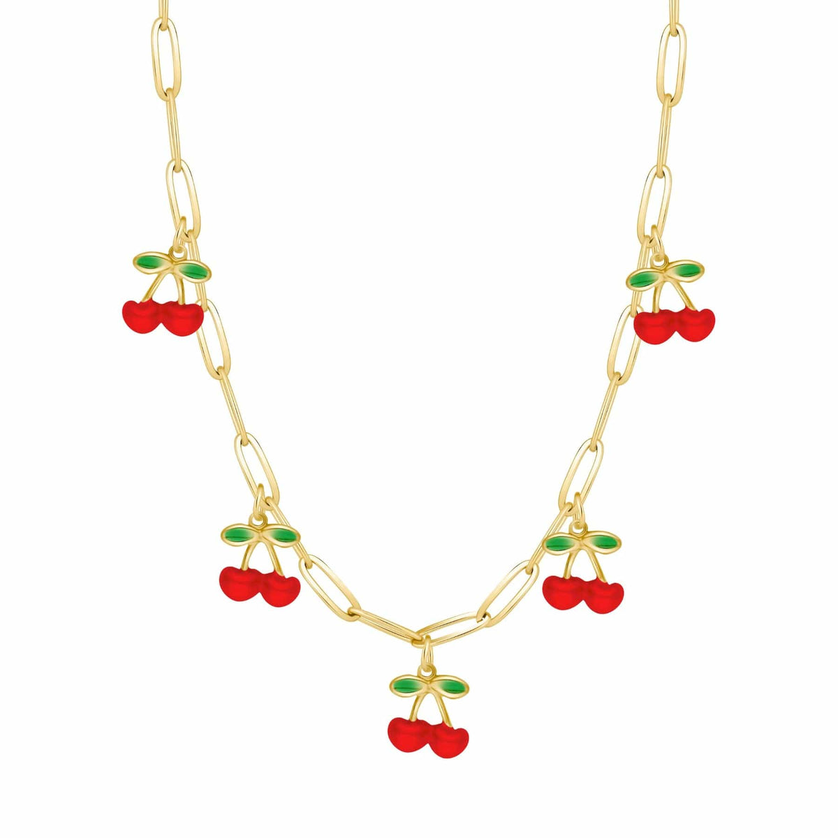 Bohomoon Stainless Steel Crimson Cherry Necklace