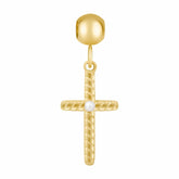 Bohomoon Stainless Steel Cross Pearl Charm