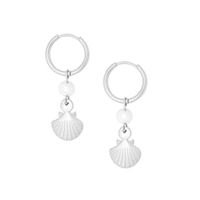 Bohomoon Stainless Steel Dory Pearl Hoop Earrings