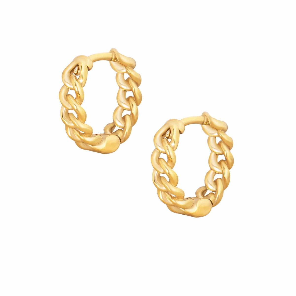BohoMoon Stainless Steel Dana Chain Hoop Earrings Gold