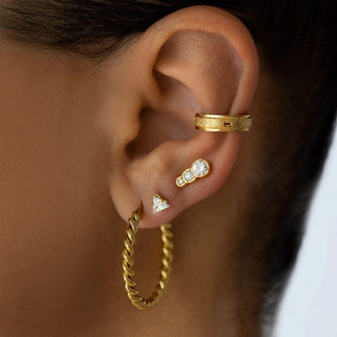 BohoMoon Stainless Steel Tropical Island Hoop Earrings Gold