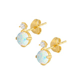 BohoMoon Stainless Steel Atlas Opal Stud Earrings Gold