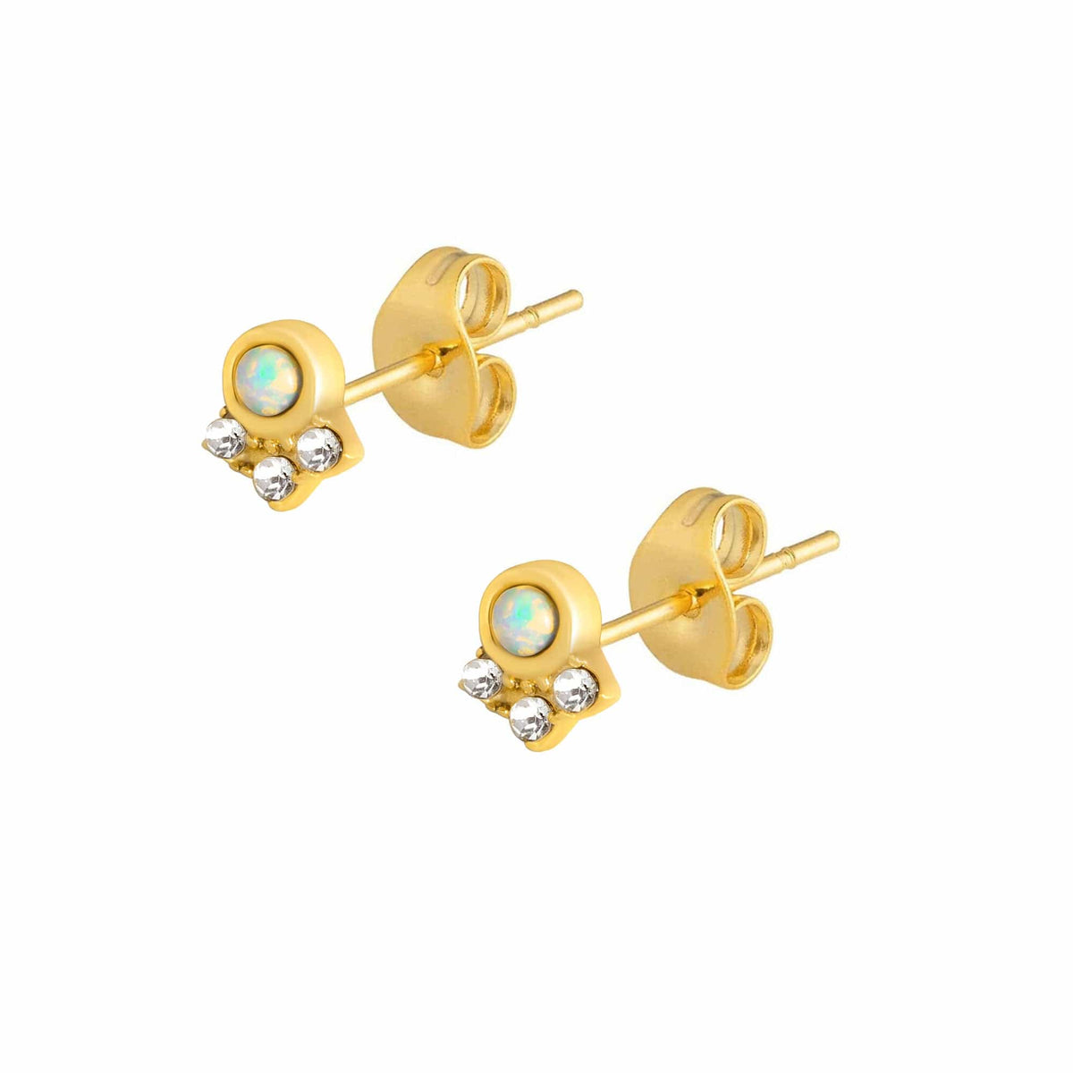 BohoMoon Stainless Steel Indus Opal Stud Earrings Gold