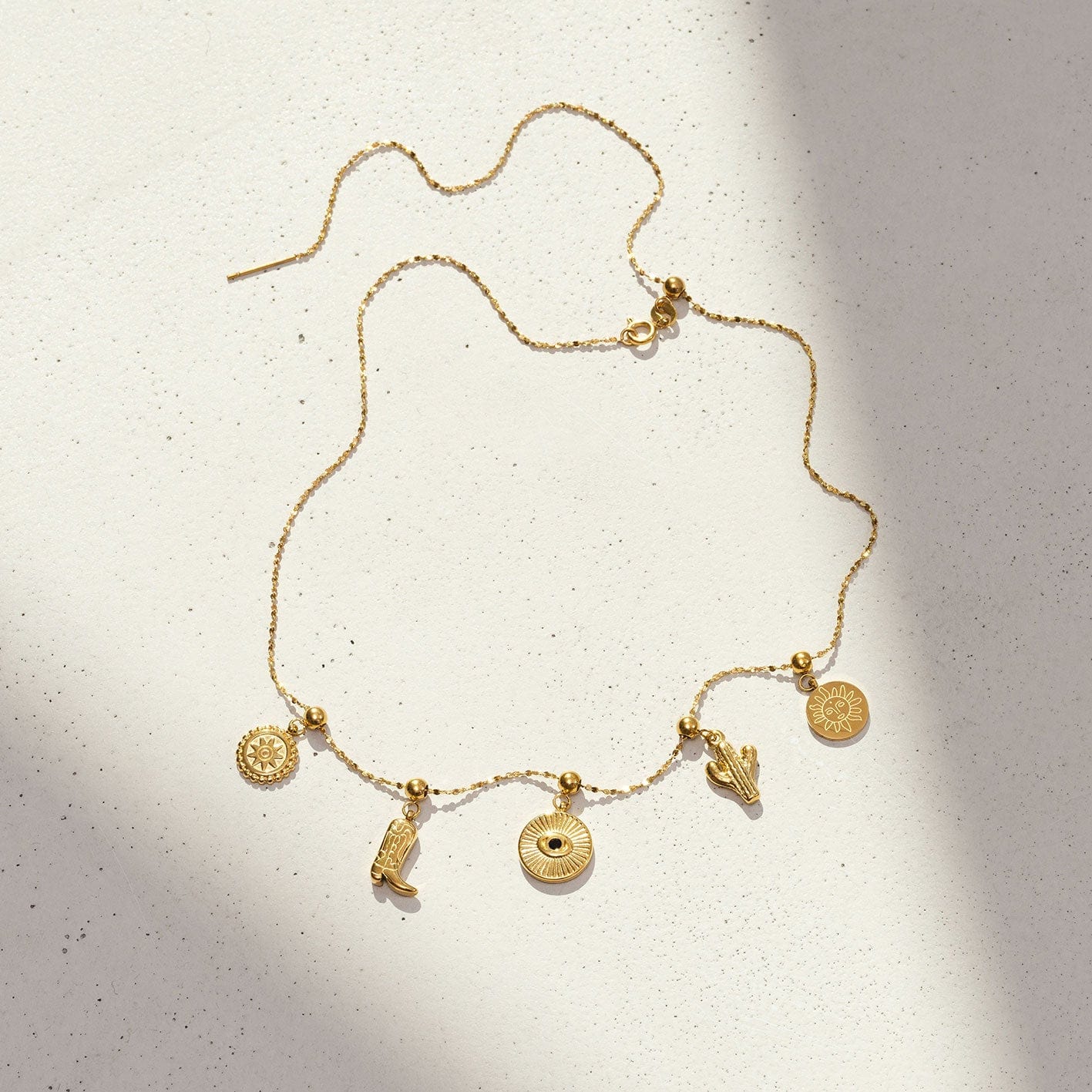 Bohomoon Stainless Steel Engraved Sun Charm