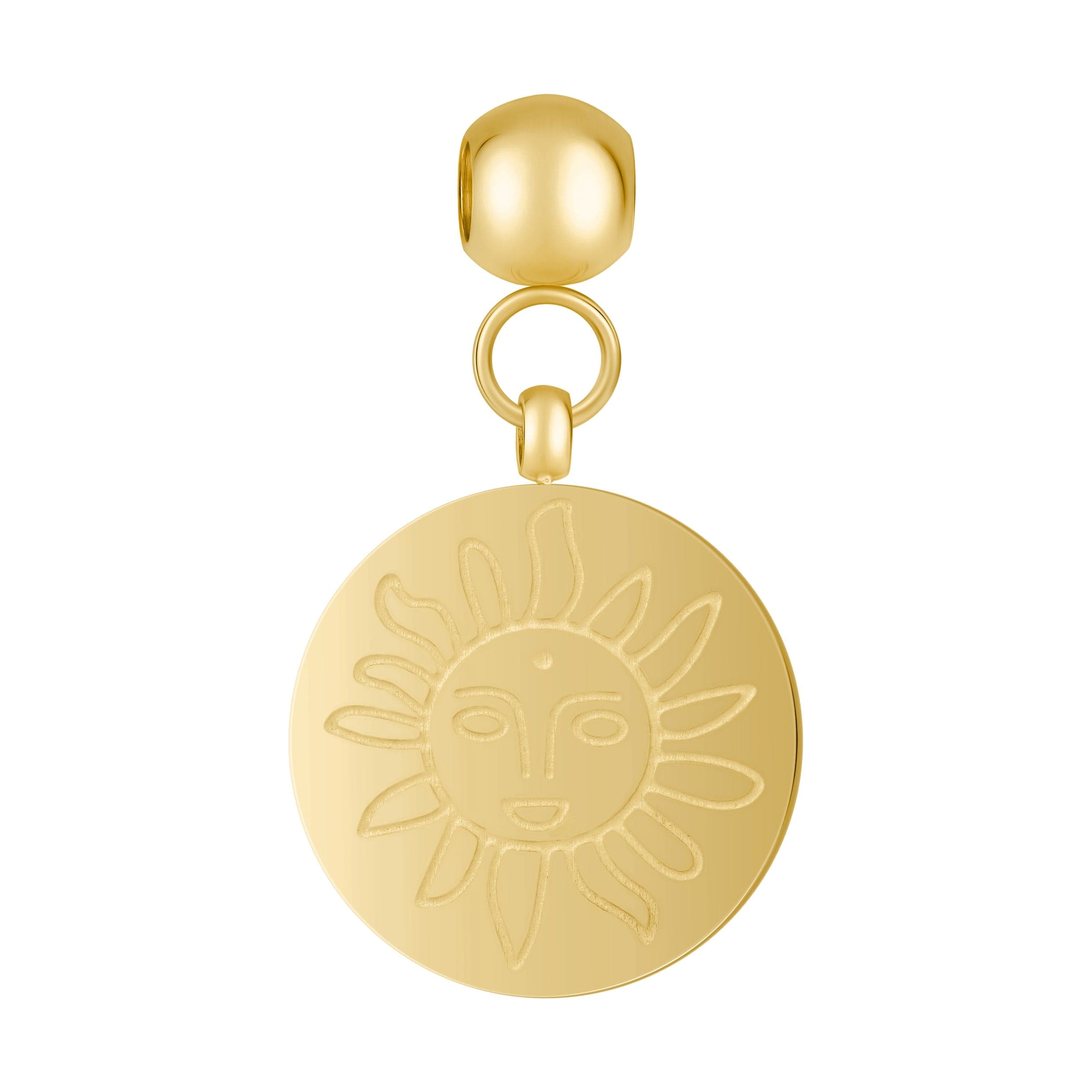 Bohomoon Stainless Steel Engraved Sun Charm