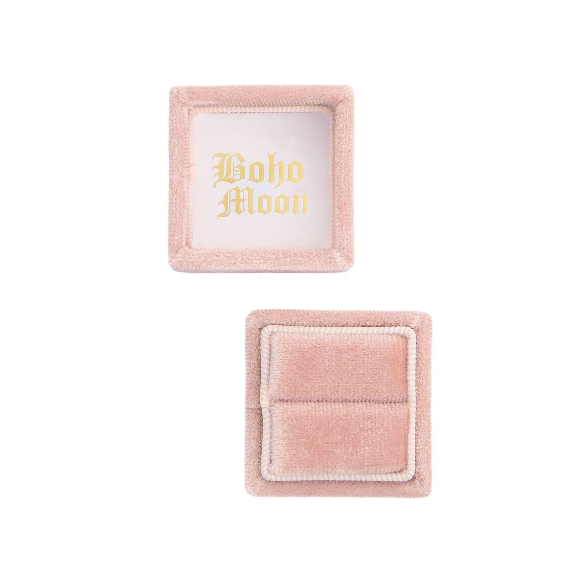 BohoMoon Stainless Steel Bohomoon Velvet Single Ring Box Pink / Square