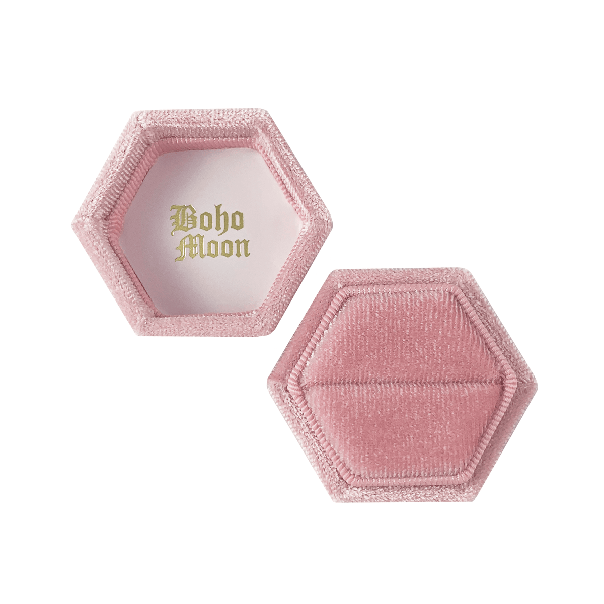 BohoMoon Stainless Steel Bohomoon Velvet Single Ring Box Hexagon
