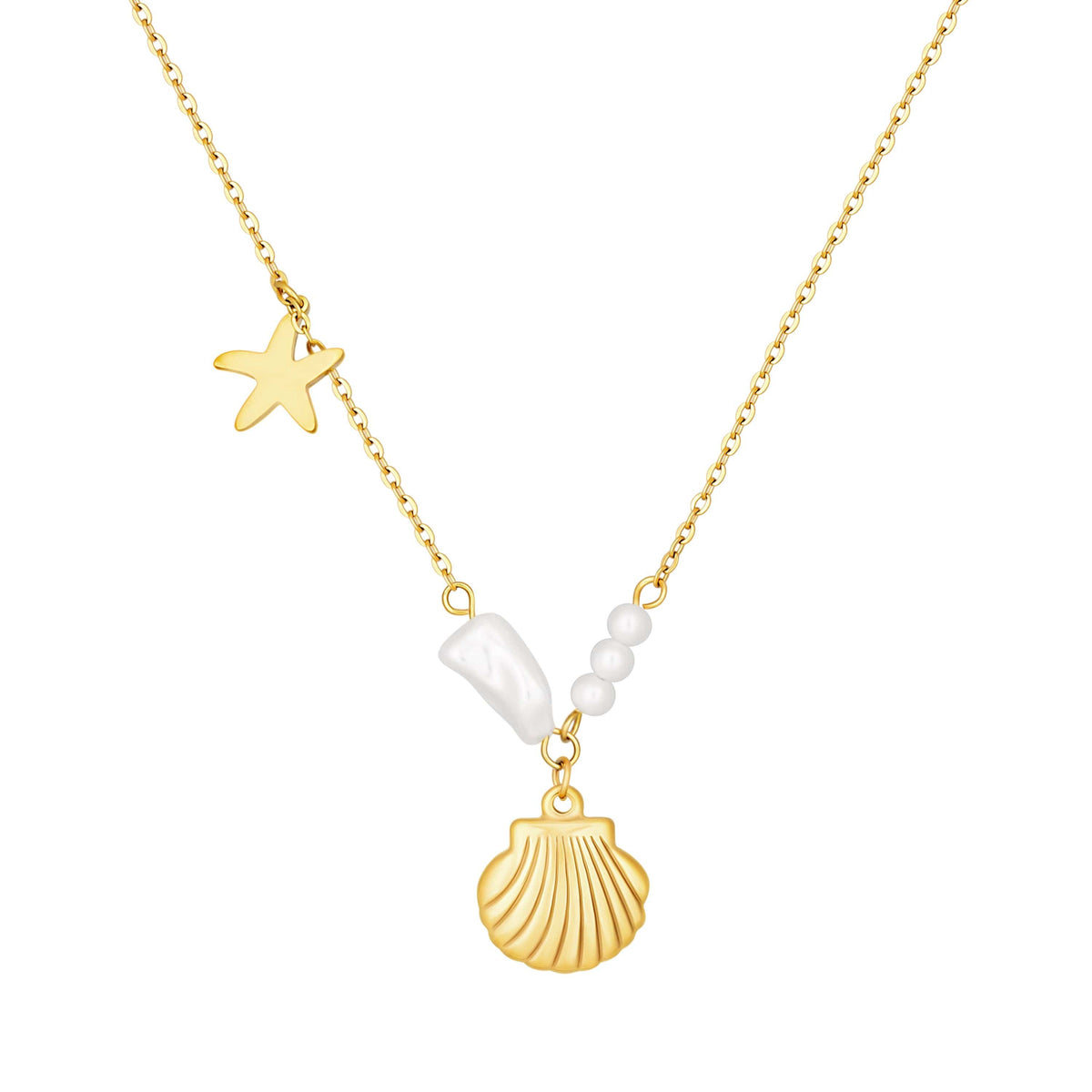 Bohomoon Stainless Steel Kaleo Pearl Necklace