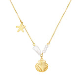 Bohomoon Stainless Steel Kaleo Pearl Necklace