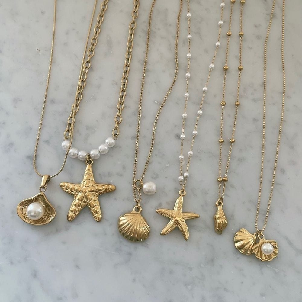 Bohomoon Stainless Steel Maribel Starfish Pearl Necklace