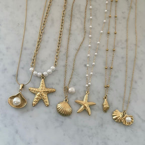 Bohomoon Stainless Steel Maribel Starfish Pearl Necklace