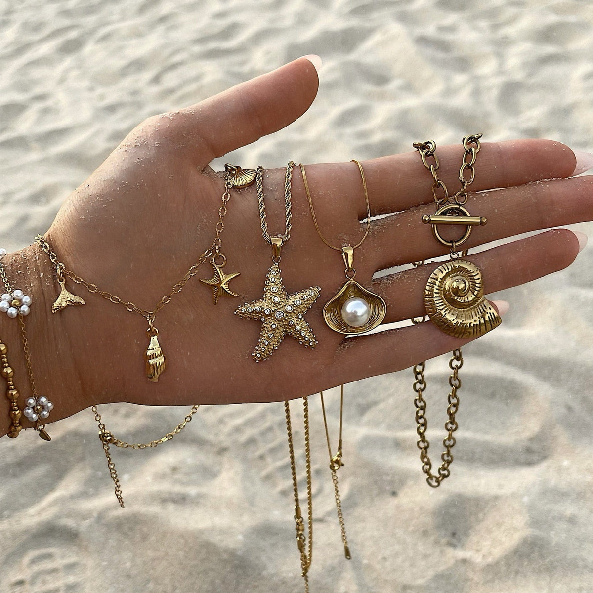 Bohomoon Stainless Steel Marine Starfish Necklace
