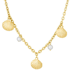 Bohomoon Stainless Steel Mauritius Pearl Necklace