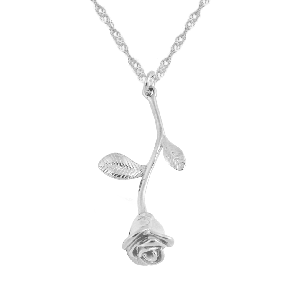 BohoMoon Stainless Steel Eternal Rose Necklace Silver