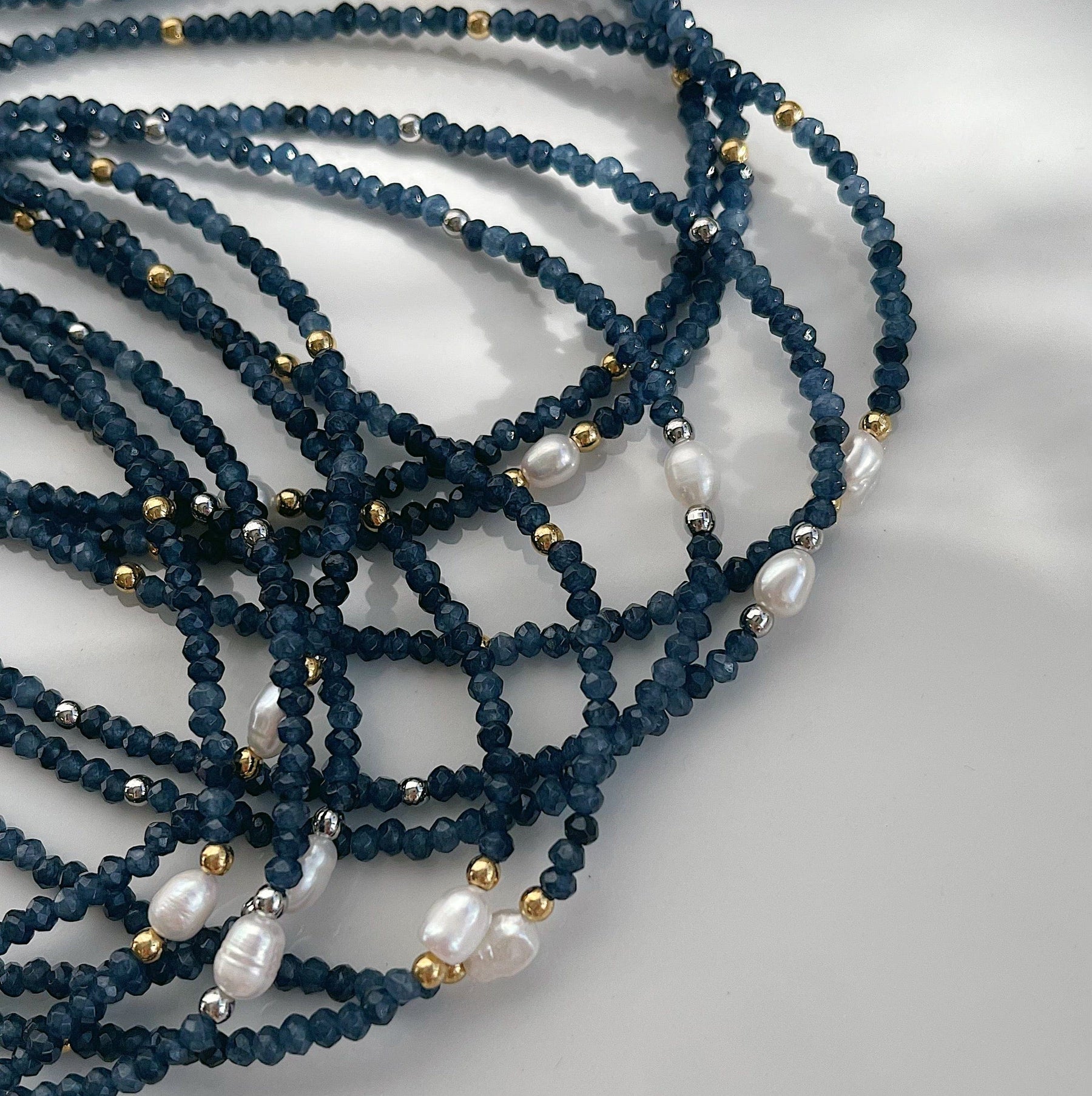 BohoMoon Stainless Steel Navy Pearl Choker