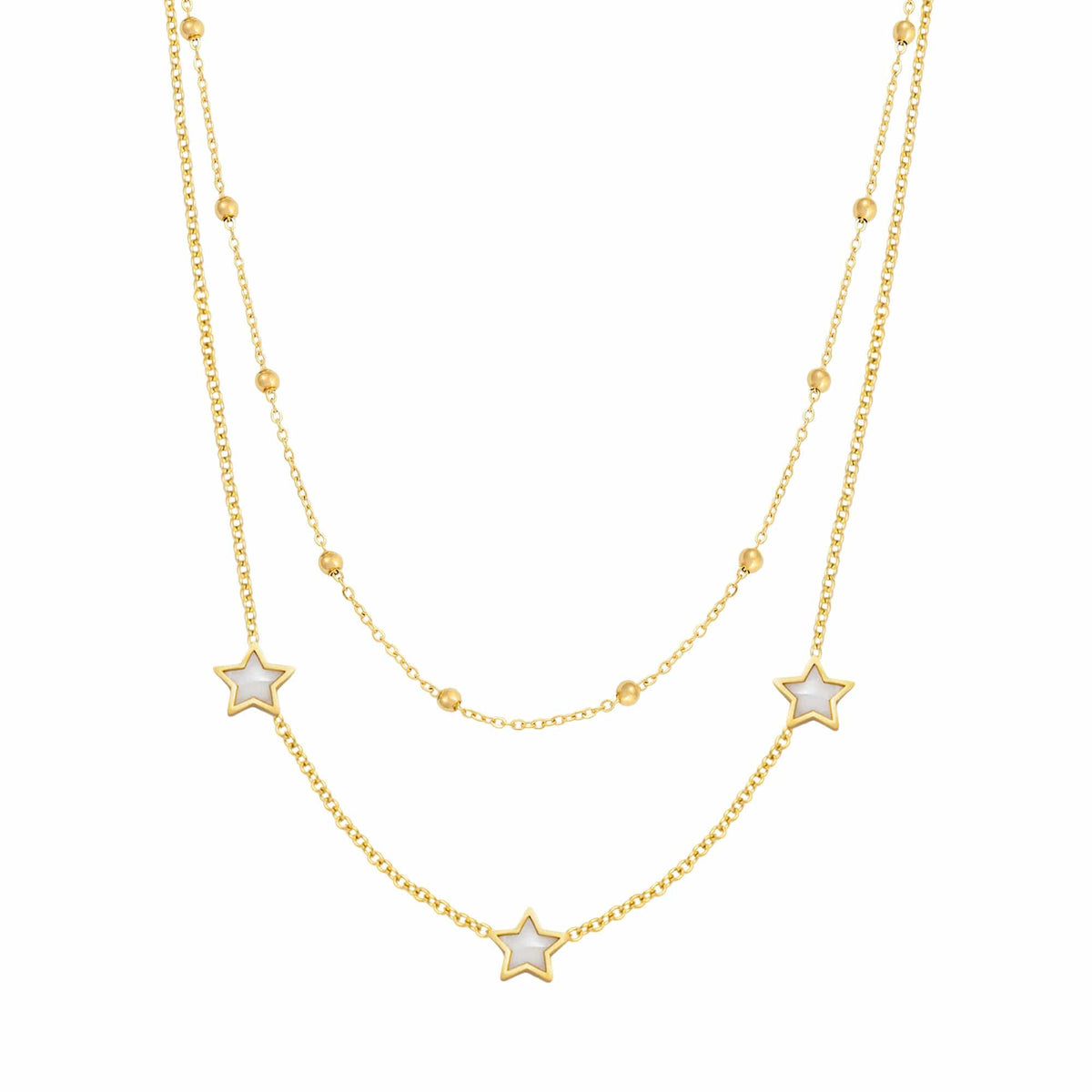 Vacation Pearl Star Layered Necklace