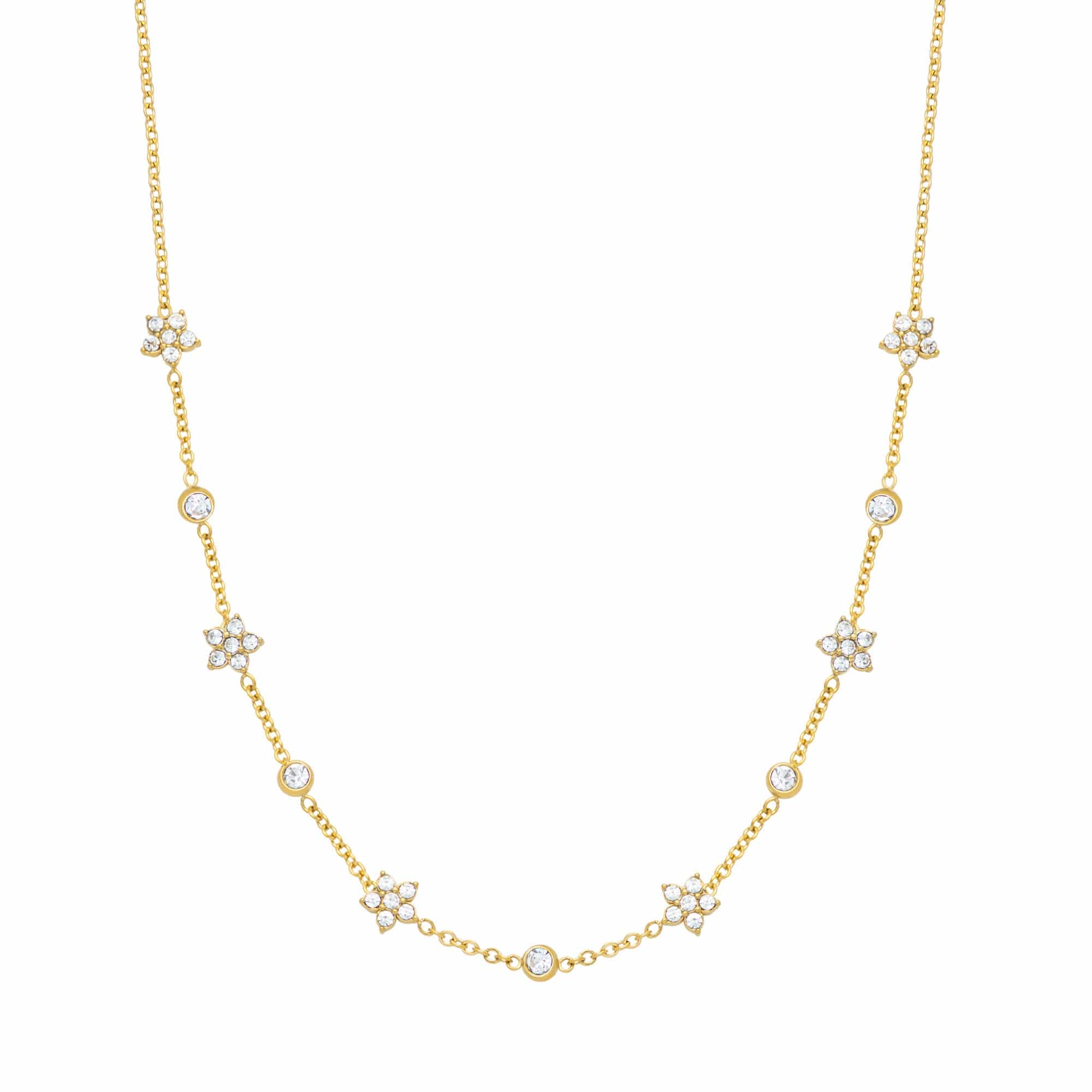 BohoMoon Stainless Steel Flower Beach Necklace Gold