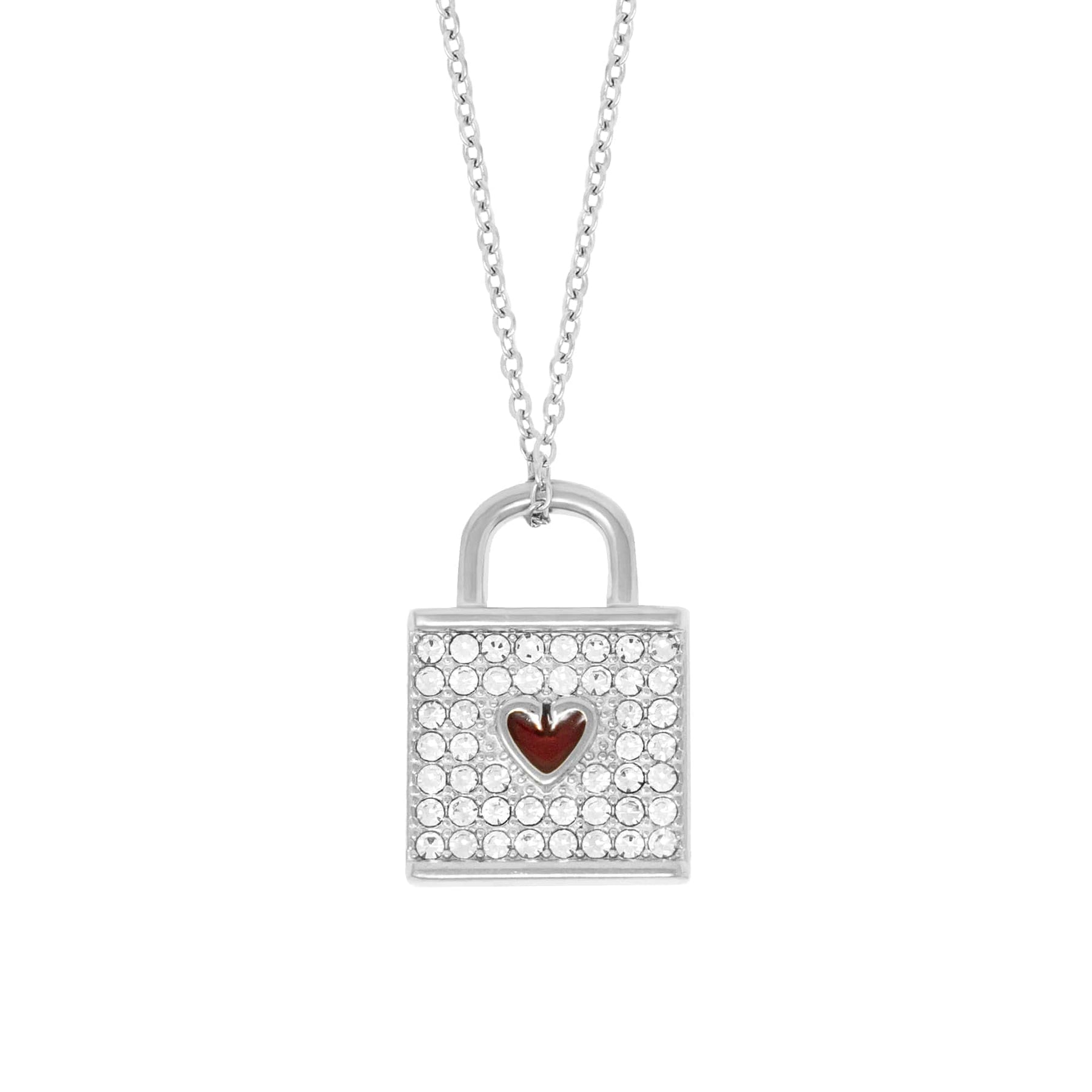 BohoMoon Stainless Steel Love Lock Necklace Silver