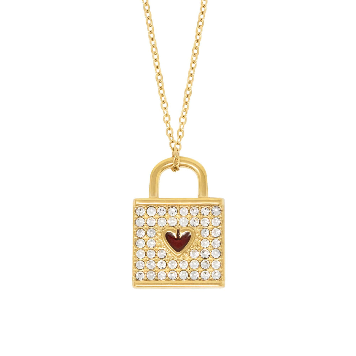 BohoMoon Stainless Steel Love Lock Necklace Gold