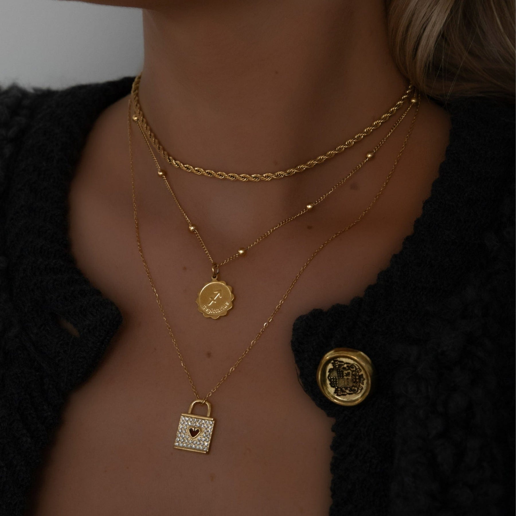 BohoMoon Stainless Steel Love Lock Necklace