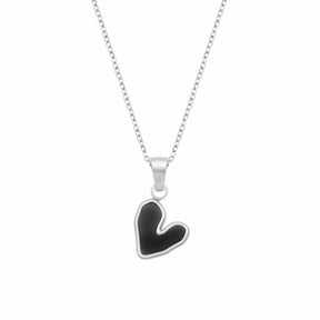 BohoMoon Stainless Steel Cold Hearted Necklace Silver