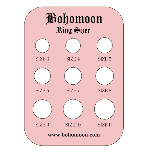 Bohomoon Ring Sizer Card Sweatproof Tarnish Free