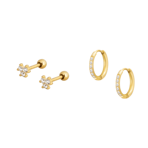 Bohomoon Stainless Steel Sparkle Ear Stack Set