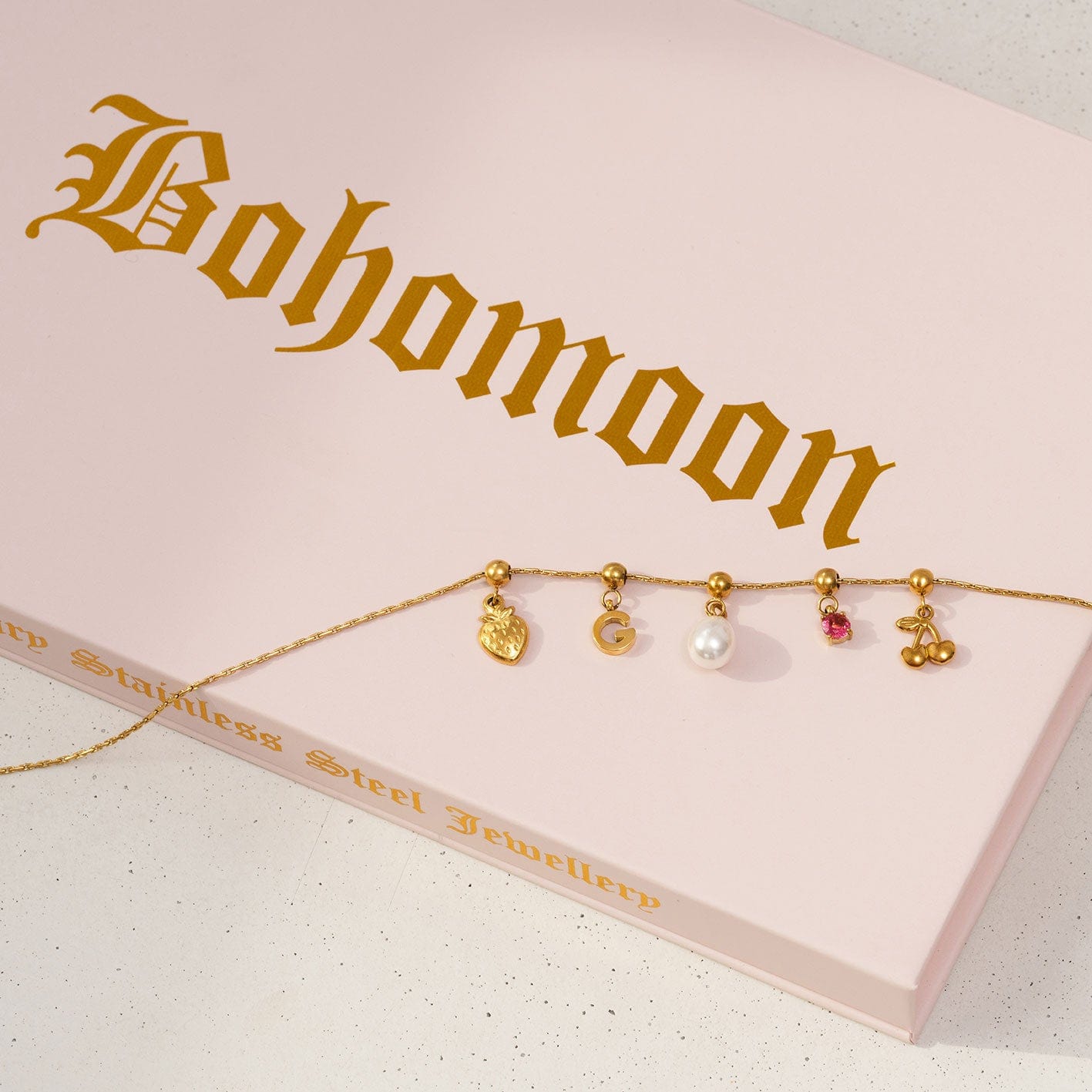 Bohomoon Stainless Steel Strawberry Charm