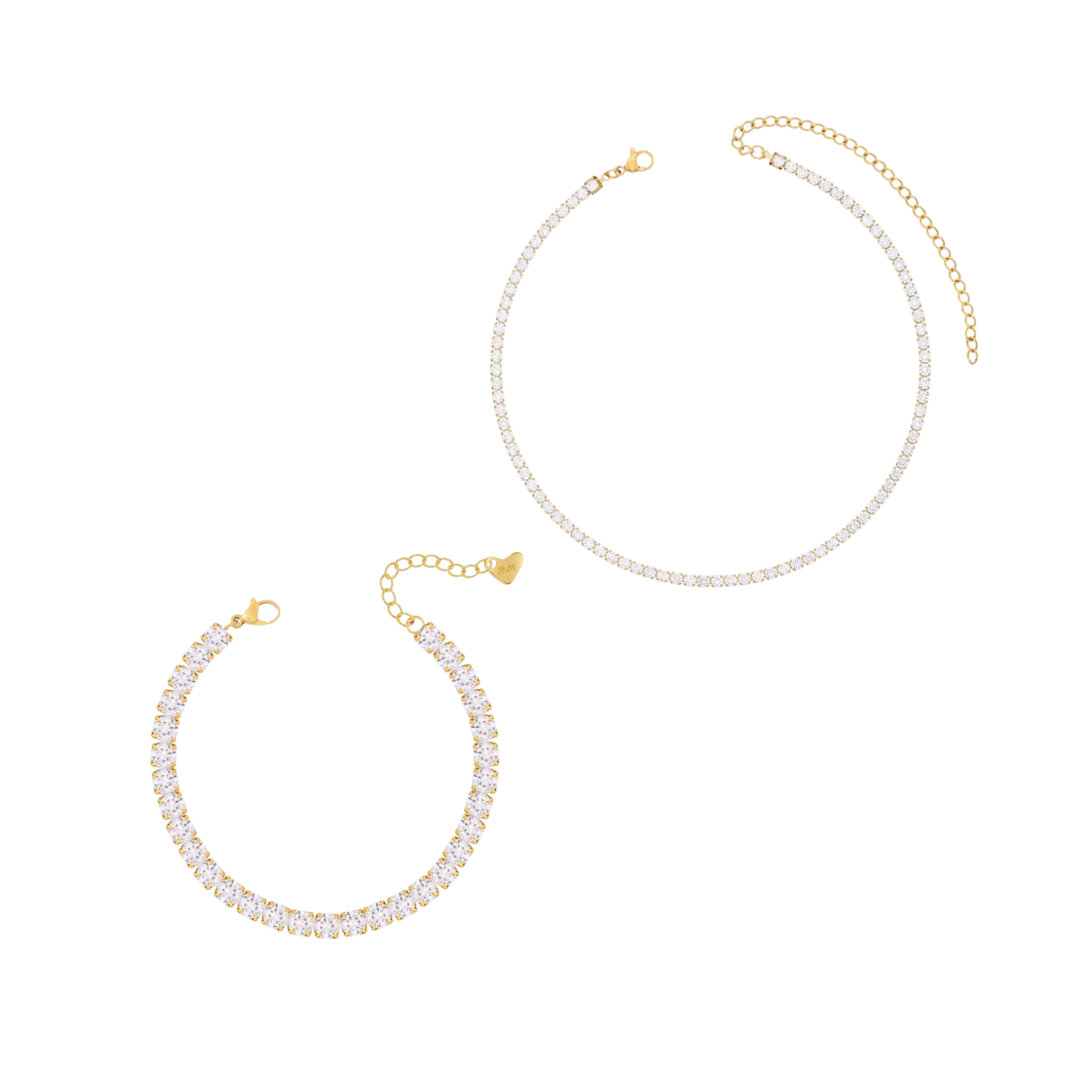 Bohomoon Stainless Steel Tennis Jewellery Set