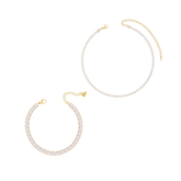 Bohomoon Stainless Steel Tennis Jewellery Set