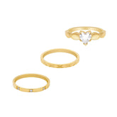 Bohomoon Stainless Steel Trending Ring Bundle Gold