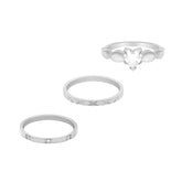 Bohomoon Stainless Steel Trending Ring Bundle Silver