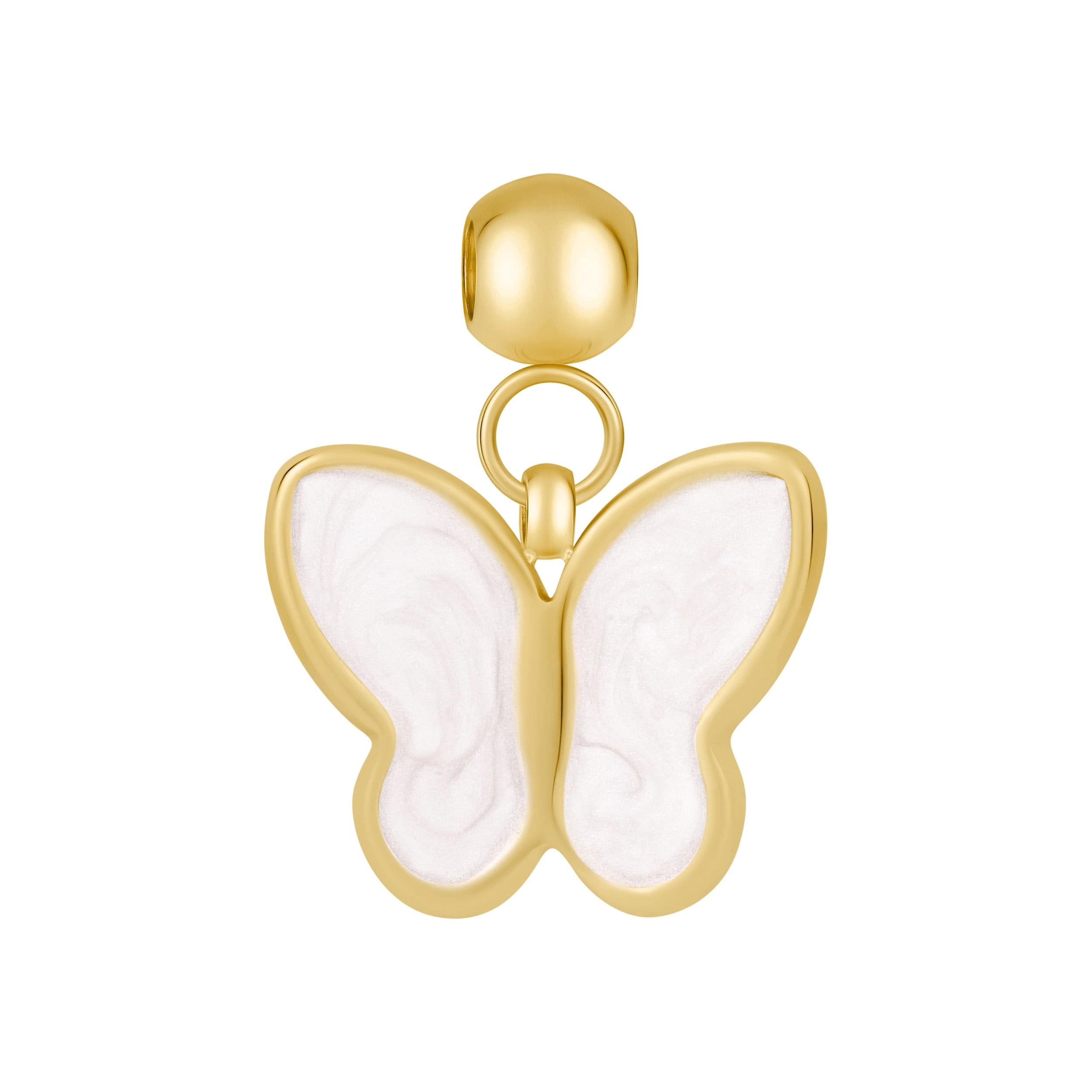 Bohomoon Stainless Steel White Butterfly Charm